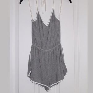 💕Sale 2 for $10!Grey halter varsity style romper.